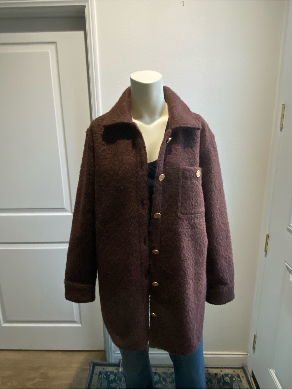 Express Brown Plush Sherpa Jacket